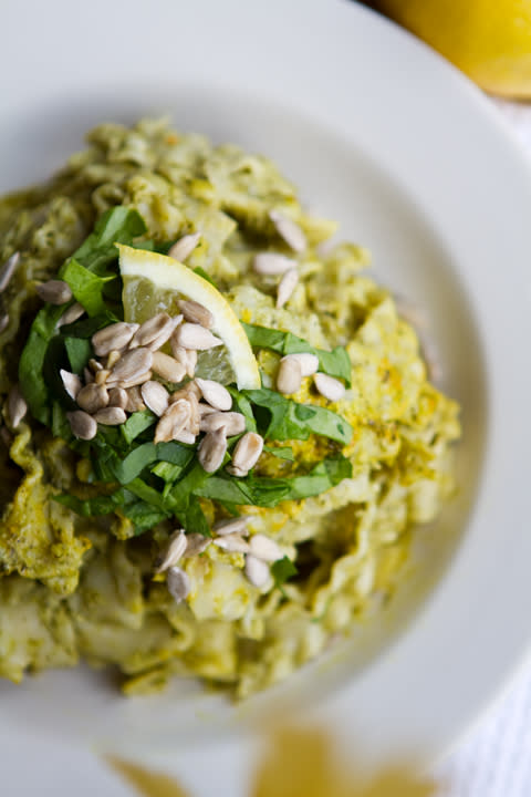 Lemon Sunflower Pesto Pasta