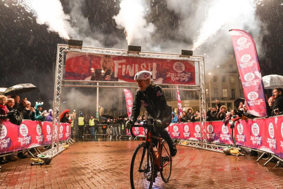 Triumph: Zoe Ball during her Sport Relief challenge (Victoria Dawe/Sport Relief/PA)