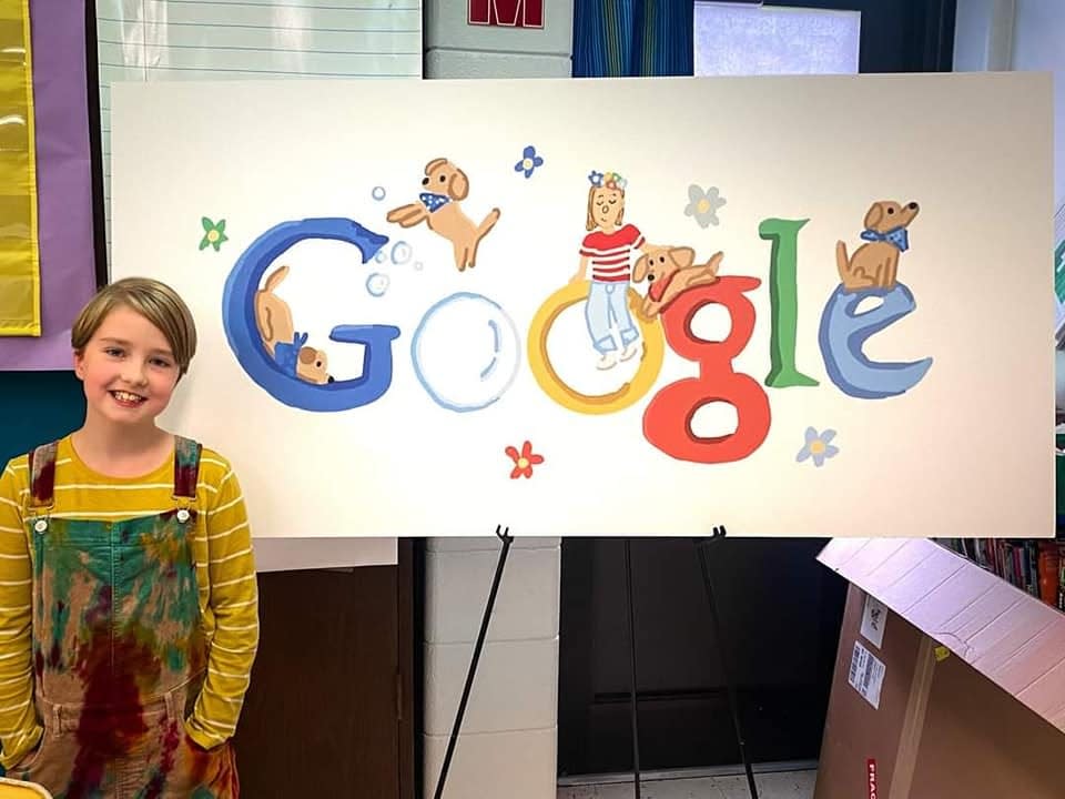 Amelia Winter, a third grader at Center Elementary School in Freeport, is one of five student artist finalists in the 14th annual Doodle for Google competition.