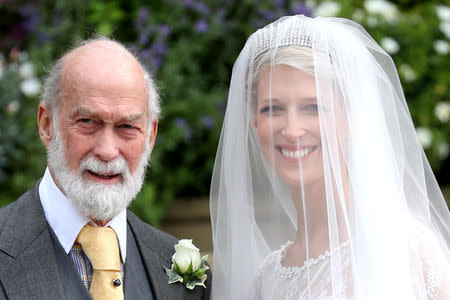 Lady Gabriella Windsor with her father Prince Michael of Kent are seen during her wedding to Mr Thomas Kingston at St George's Chapel in Windsor Castle, near London, Britain May 18, 2019. Chris Jackson/Pool via REUTERS