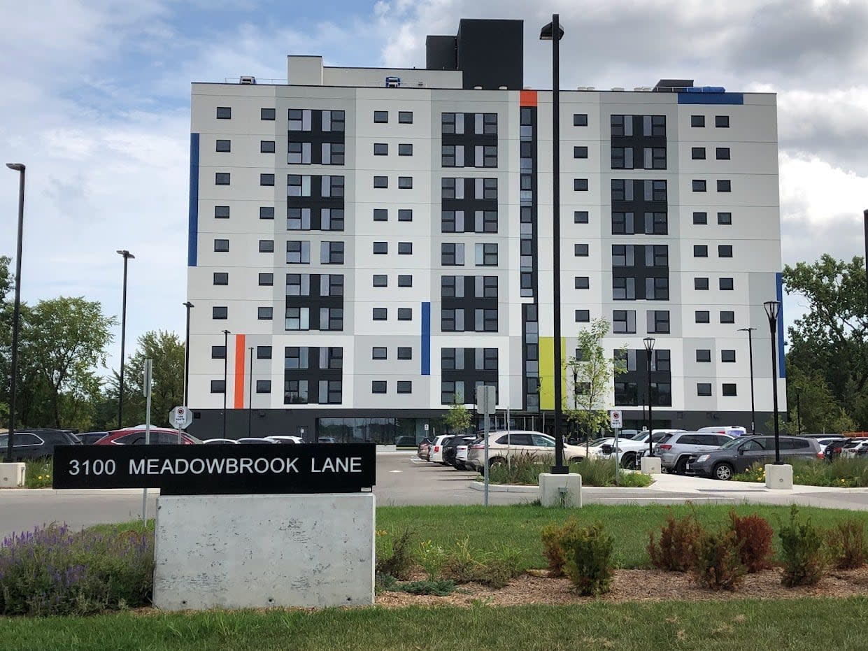 More than 100 tenants — and soon to be more — now call Meadowbrook Lane home. The new affordable housing development, the first in Windsor in 30 years, was officially opened on Monday.  (TJ Dhir/CBC - image credit)