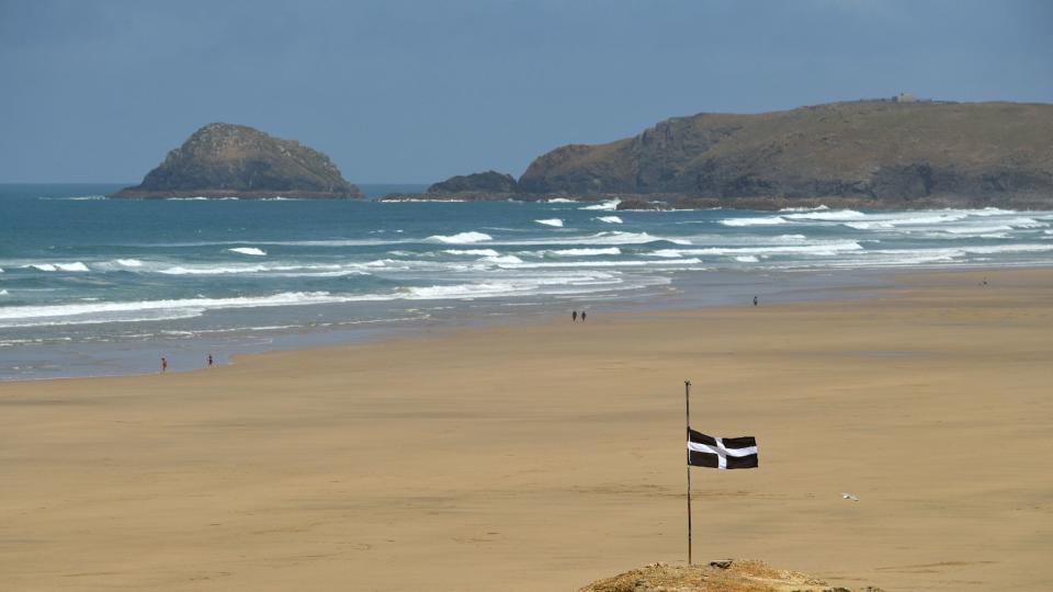 Perranporth beach, pictured in May, where the attack happened