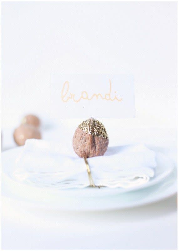 Glittered Walnut Place Cards