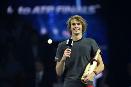 Tennis - ATP Finals - The O2, London, Britain - November 18, 2018 Germany's Alexander Zverev after winning the final against Serbia's Novak Djokovic Action Images via Reuters/Tony O'Brien