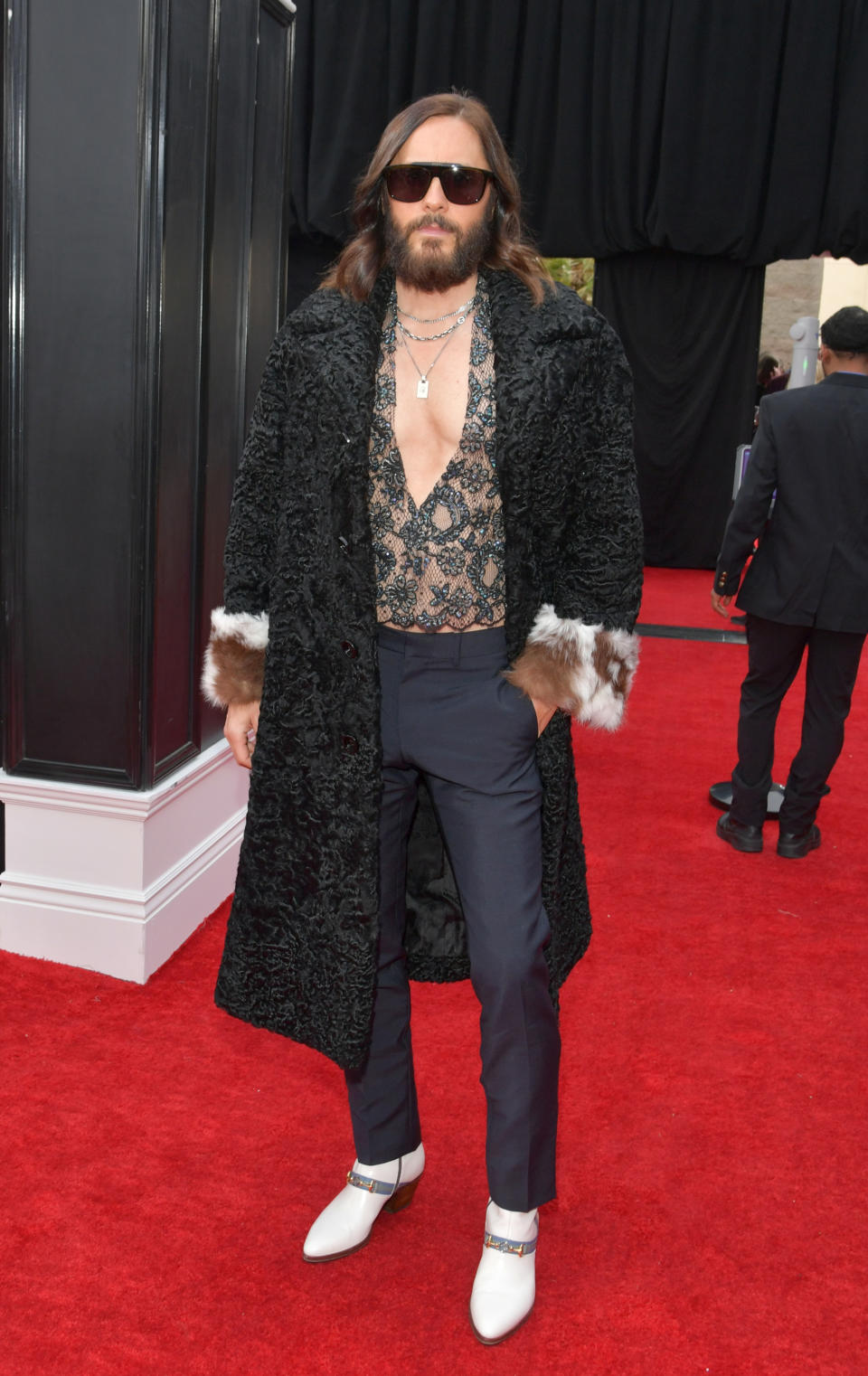 Grammys 2022 Red Carpet fashion Jared Leto 