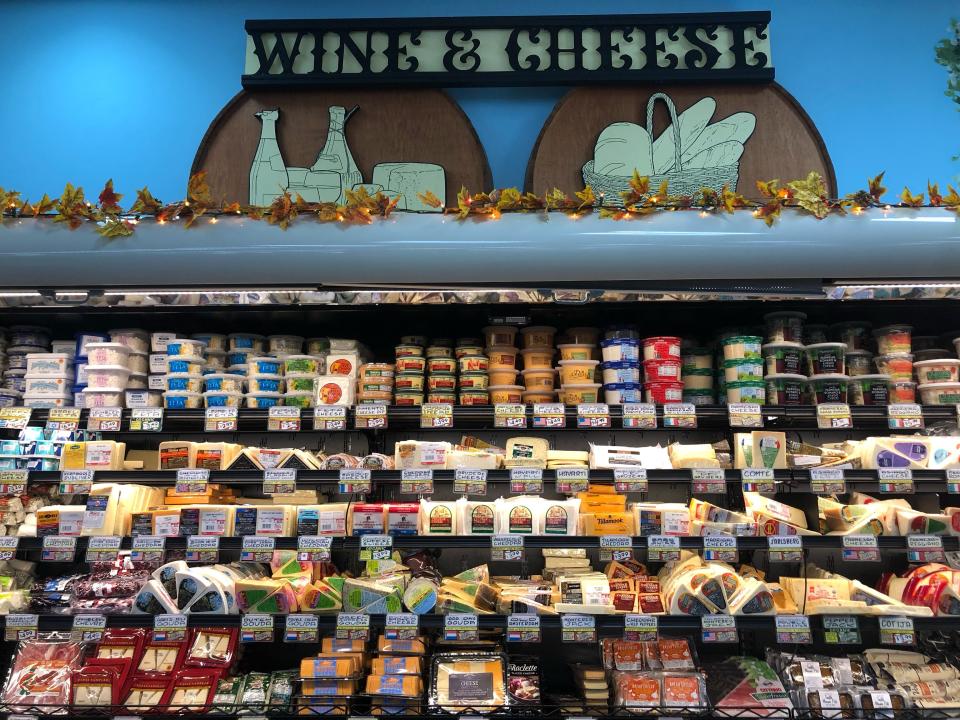 trader joes charcuterie section next to a board