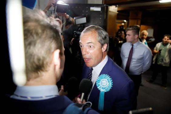 Farage's party topped vote in 9 of the first 10 declared regions (Getty)