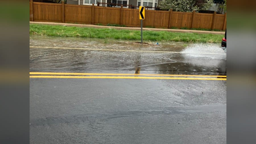 The Erie Police Department was reminding drivers to avoid flooded roads as driving in standing water is “extremely dangerous.” (Erie Police Department)