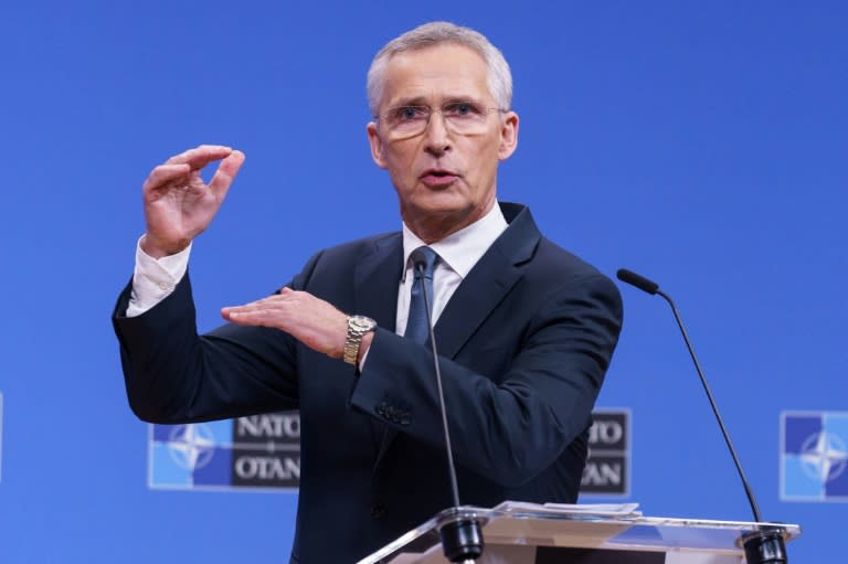 Le secrétaire général de l'Otan Jens Stoltenberg à Bruxelles le 14 juin 2024 (SIMON WOHLFAHRT)