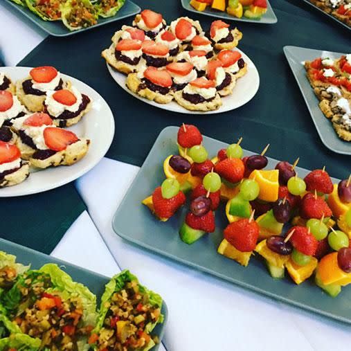 The varied menu featured canapes, scones and lettuce cups. Photo: Twitter