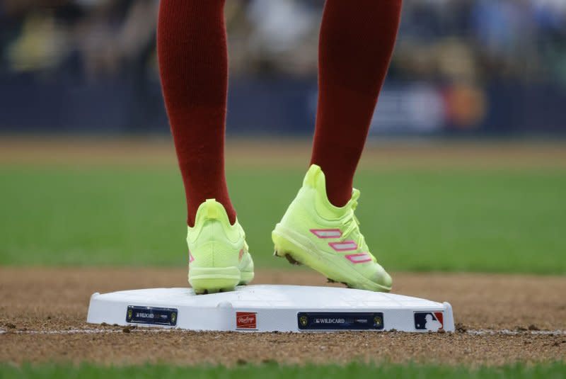 MLB increased the size of its bases to 18 inches from 15 on each side in 2023, which reduced the distance between them and led to better averages, more stolen bases and more runs scored. File Photo by Tannen Maury/UPI