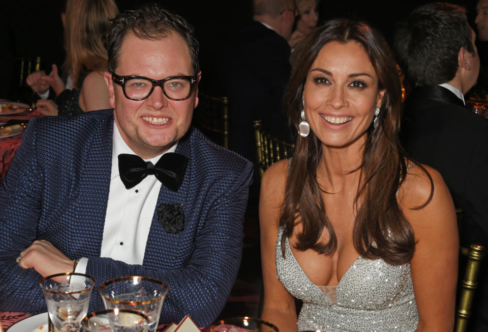 LONDON, ENGLAND - DECEMBER 03: Alan Carr (L) and Melanie Sykes attend the London Evening Standard Theatre Awards 2017 at the Theatre Royal, Drury Lane, on December 3, 2017 in London, England. (Photo by David M. Benett/Dave Benett/Getty Images)