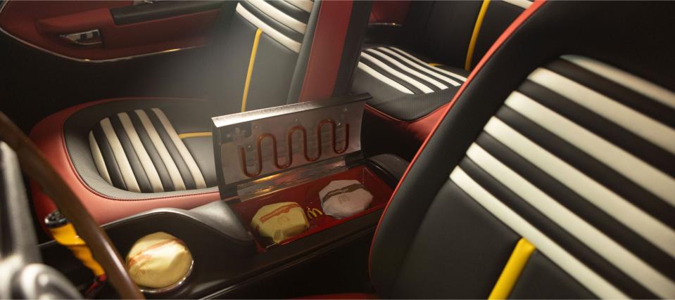 The interior of the Hamburglar's car, the Burgercuda. If you see the car and report it to McDonald's you can win an Arch Card and other merchandise.