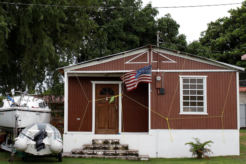 A home in Guayama, Puerto Rico, prepared for the arrival of the Hurricane Maria on Sept. 19, 2017. (Photo: Carlos Garcia Rawlins / Reuters)