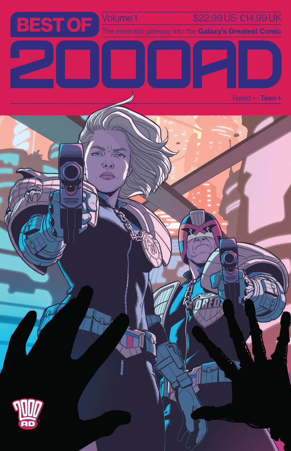 The cover for 2000AD shows a Jamie McKelvie illustration of Judge Anderson and Judge Dredd