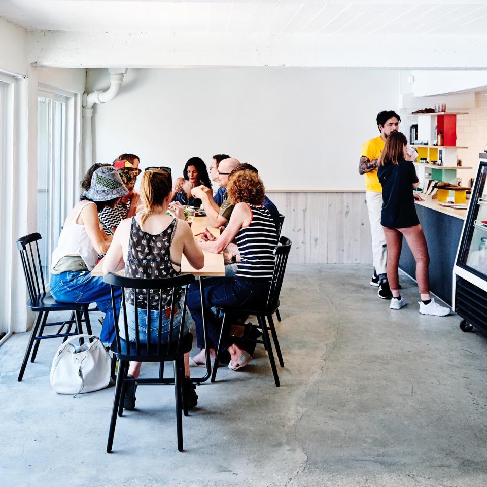 Lunch is served at minimalist all-day cafe, Larder.