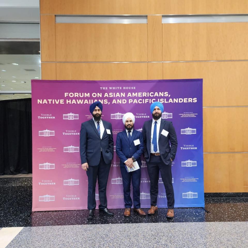 The Sikh Youth Alliance, based in Mount Holly, has various people in its organization. They include (left to right): Amritpal Singh, its Education Lead; Jaspreet Singh, Community Development Director, and Bhupindar Singh, Outreach Lead.