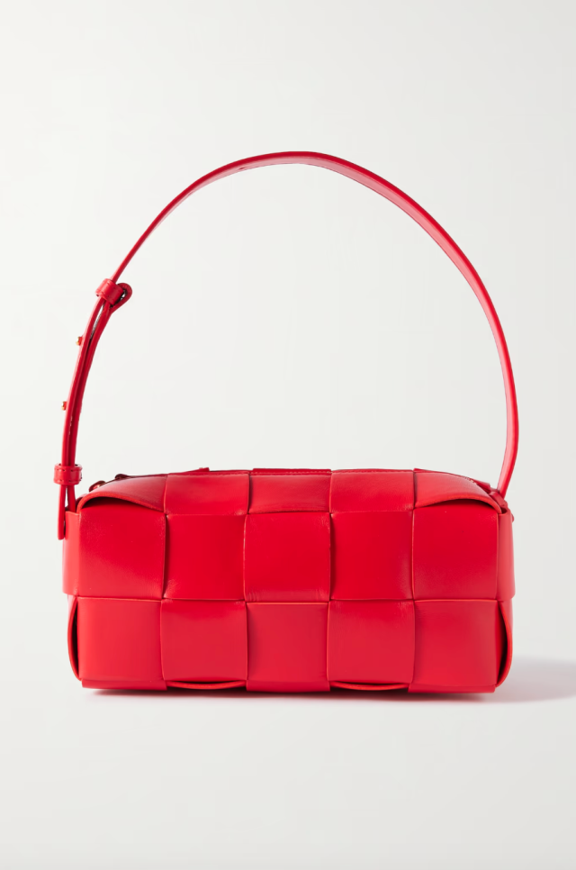 Red Bisou Ceinture polished-leather shoulder bag