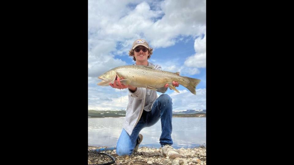 Owen Schaad caught a massive tiger trout from Lake Viva Naughton near Kemmerer, Wyoming, and a broke the state record. Wyoming Game and Fish Department