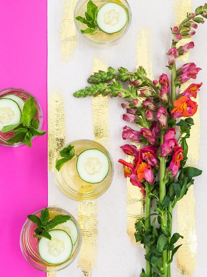 DIY Gold Foil Table Runner