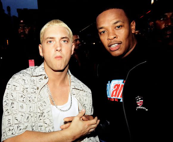 <p>Jeff Kravitz/FilmMagic</p> Eminem and Dr. Dre
