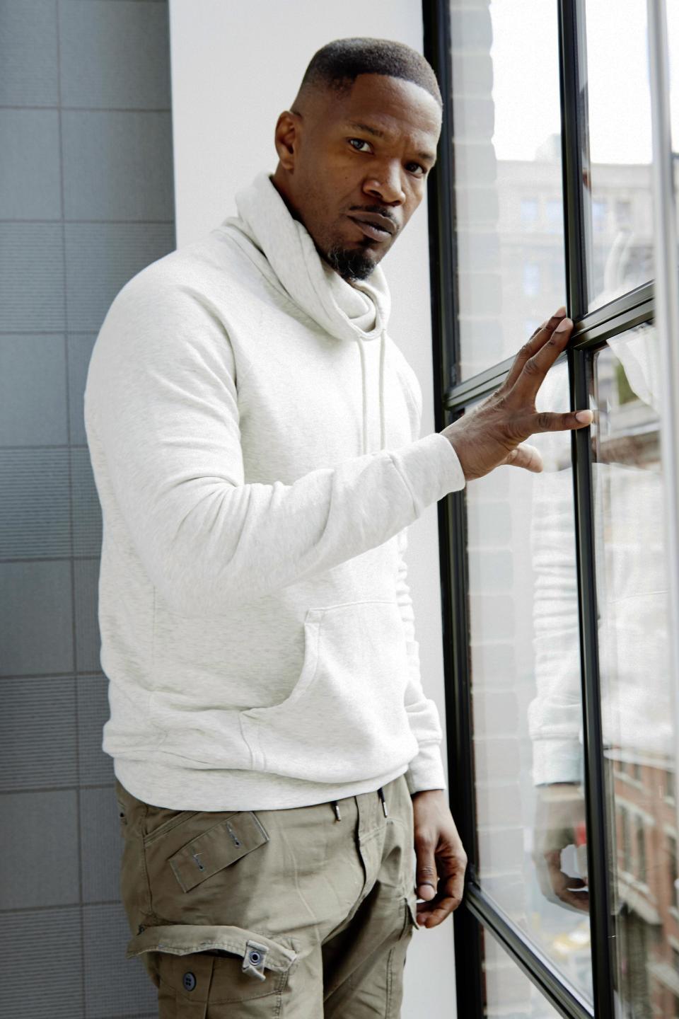 Actor Jamie Foxx poses for a portrait at the Crosby Street Hotel, in promotion of his upcoming role in "The Amazing Spider-Man 2," on Sunday, April 27, 2014 in New York. (Photo by Dan Hallman/Invision/AP)