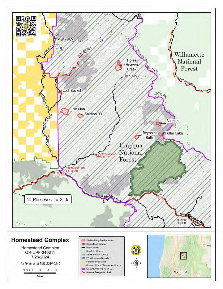 Homestead Complex Fire map.