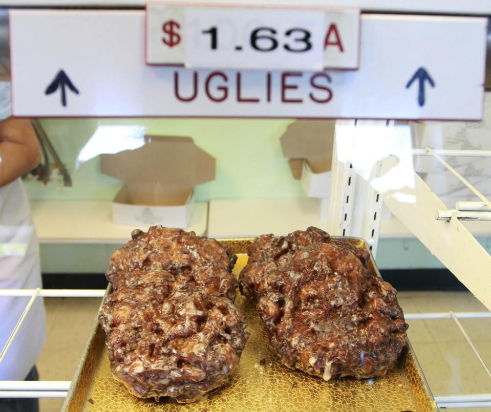 Apple fritters, or "Uglies," are one of the most popular offerings at The Donut Shoppe in Arlington.