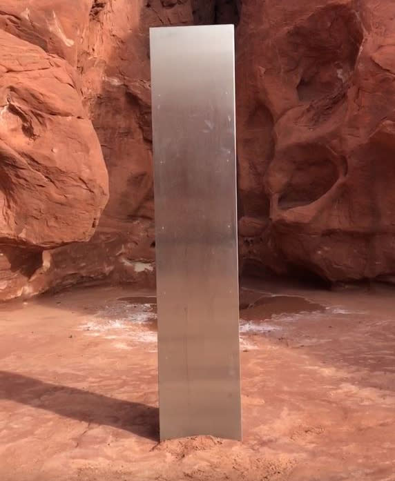 Image: Metal monolith in Utah (Utah Department of Public Safety)