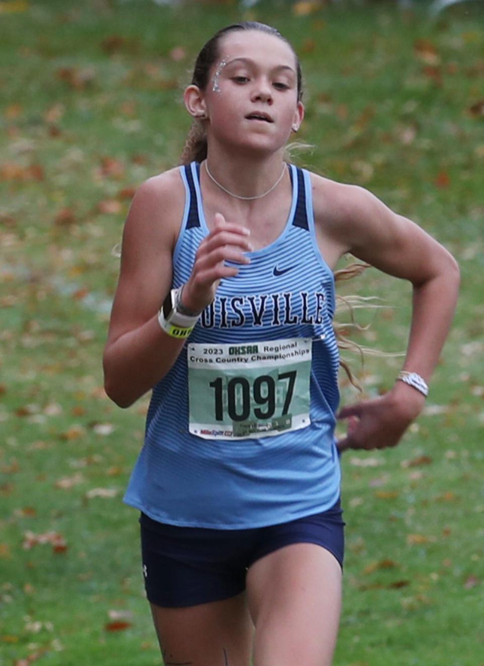 Louisvile's Kylah Meyer qualifies for state at last fall's Division I cross country regional meet at Boardman.