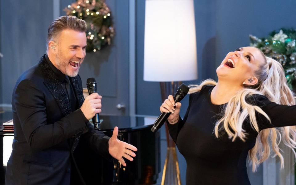 Sheridan Smith and Gary Barlow performing on The Jonathan Ross Show - Shutterstock