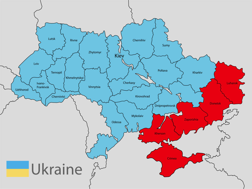 map of Ukraine and regions