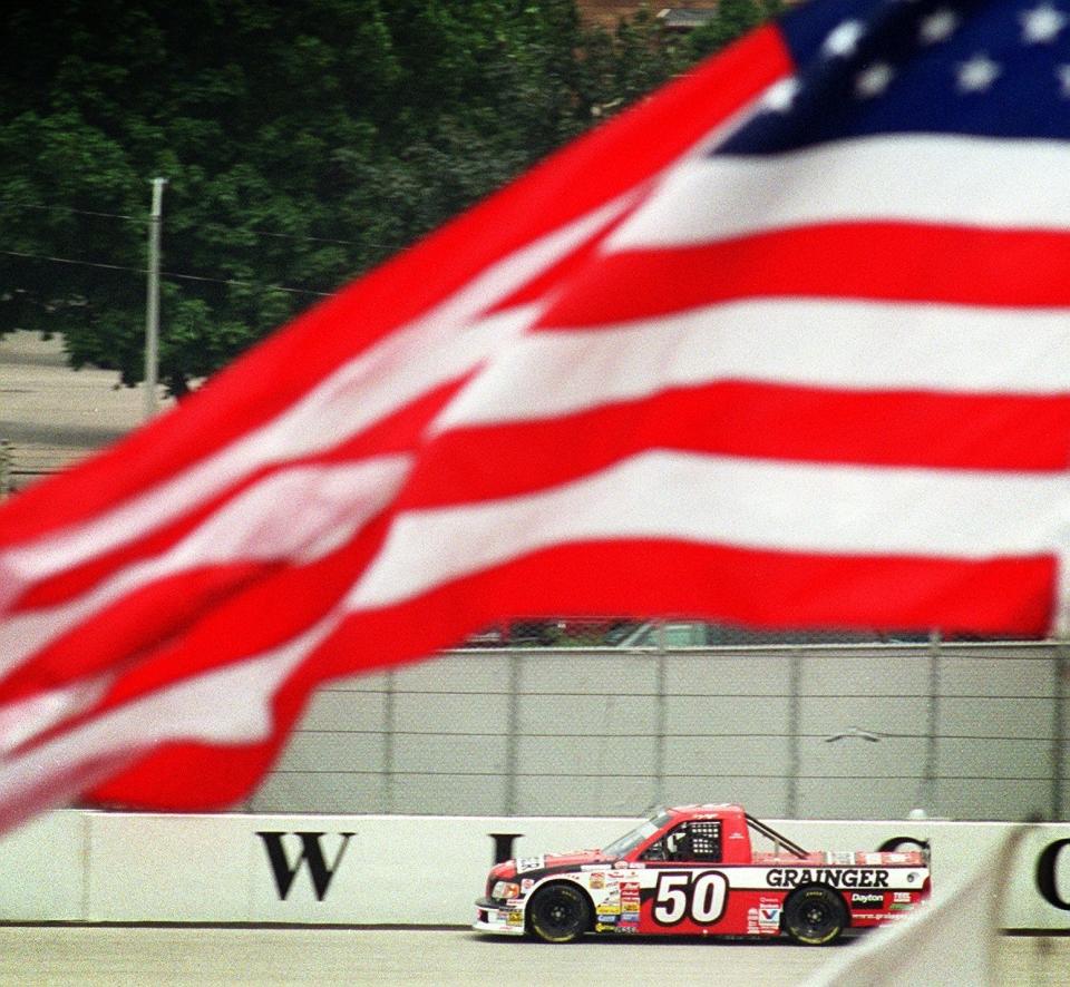 Greg Biffle won the 2000 Diehard 1999 NASCAR truck race at the Milwaukee Mile, one of 15 races for the series at the track from 1995-2009.