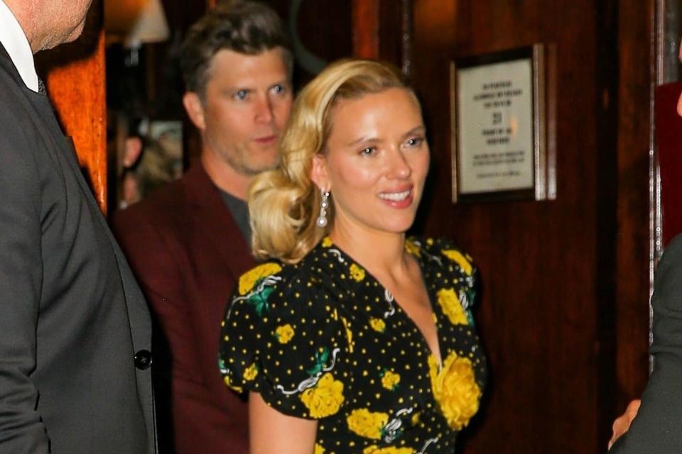 <p>Fernando Ramales / BACKGRID</p> Scarlett Johansson and her husband Colin Jost