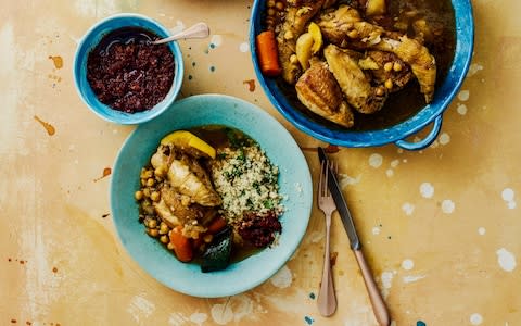 Moroccan chicken couscous - Credit: Haarala Hamilton