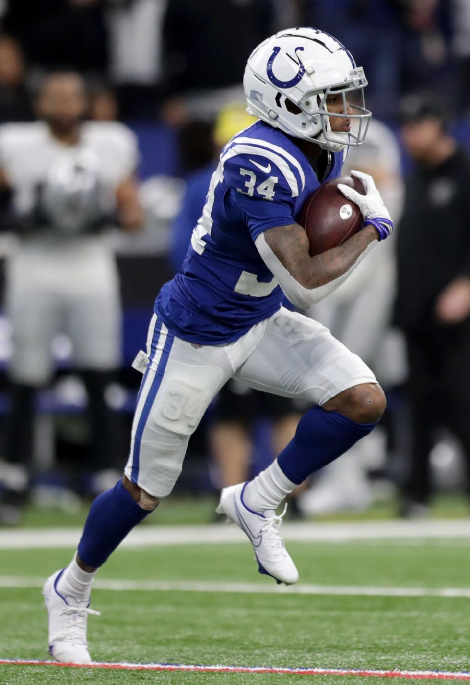 Indianapolis Colts cornerback Isaiah Rodgers Sr. intercepted three passes while making just one start in 2021.