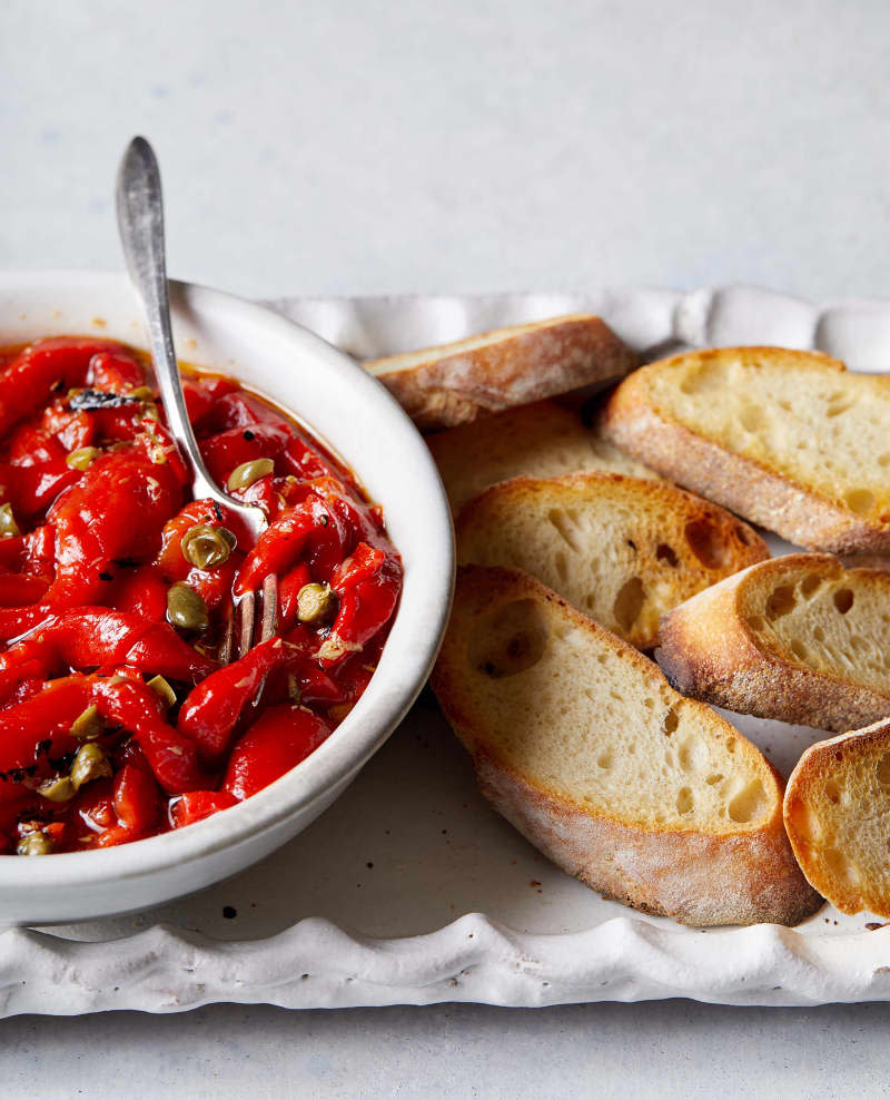 Slinky Red Peppers with Capers and Sherry Vinegar 