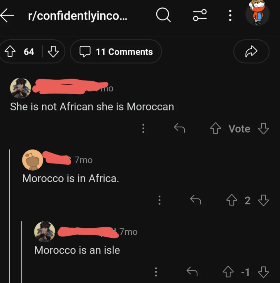 "Morocco is in Africa."