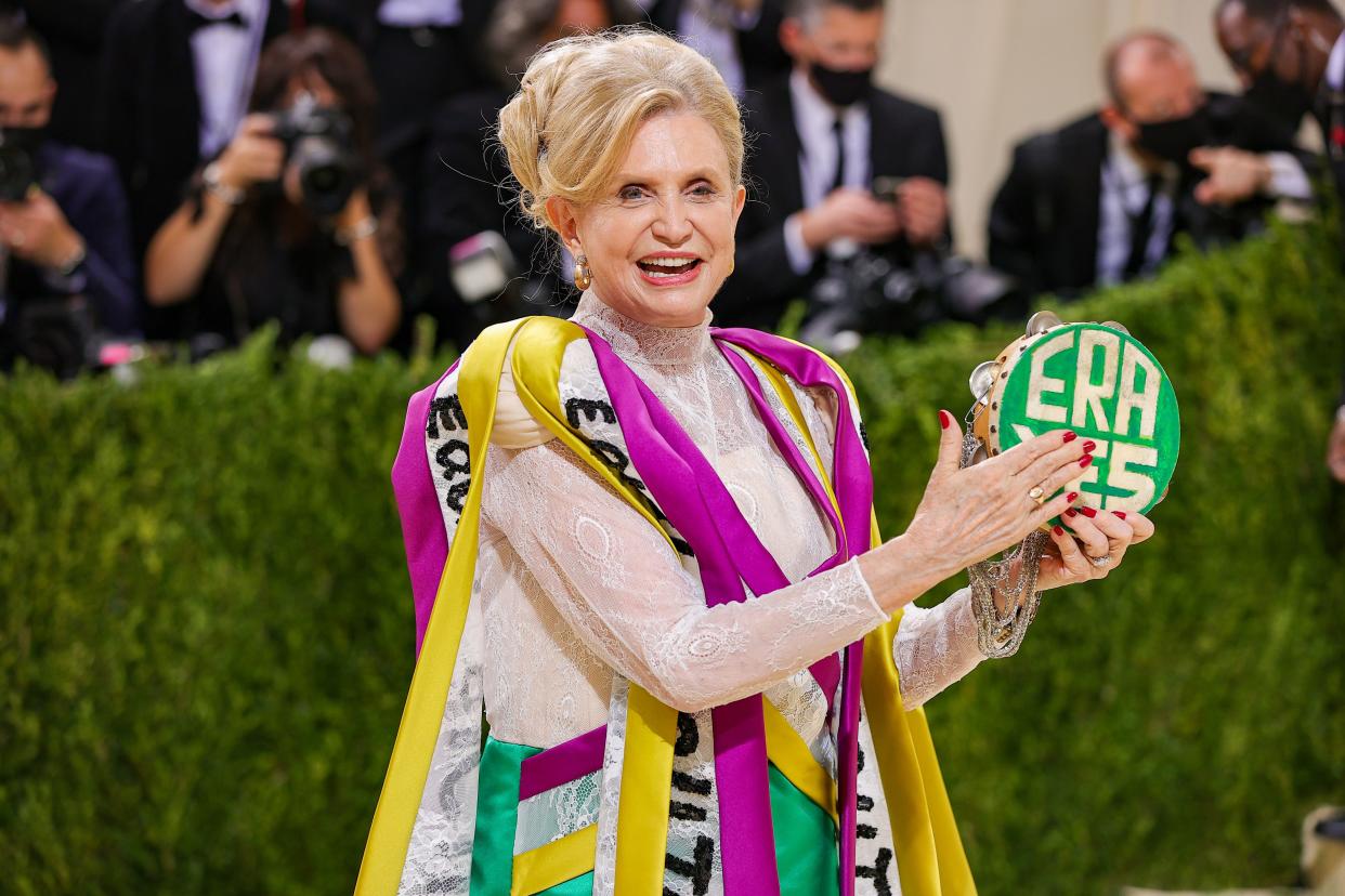 Carolyn B. Maloney attends The 2021 Met Gala Celebrating In America: A Lexicon Of Fashion at Metropolitan Museum of Art on Sept. 13, 2021 in New York.