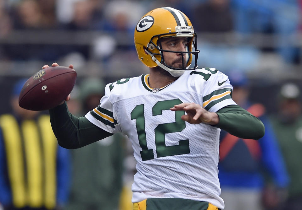 Green Bay Packers quarterback Aaron Rodgers is in line for a lucrative extension. (AP)