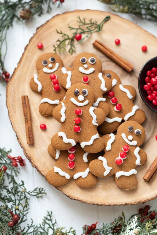 <p>Flavor the Moments</p><p>It’s not Christmas without gingerbread cookies! This is a tried and true recipe that’s packed with spicy, warm flavors and decorated with a simple vanilla icing. They’re perfect for the Christmas cookie box or tray!</p><p><strong>Get the recipe: <a href="https://flavorthemoments.com/gingerbread-cookies/" rel="nofollow noopener" target="_blank" data-ylk="slk:Soft Gingerbread Cookies;elm:context_link;itc:0;sec:content-canvas" class="link ">Soft Gingerbread Cookies</a></strong></p>