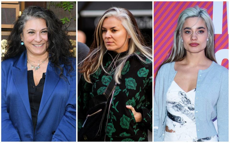 Silver strands: (L-R) Sophia Neophitou, Catherine Hayward and Mimi Wade - Getty