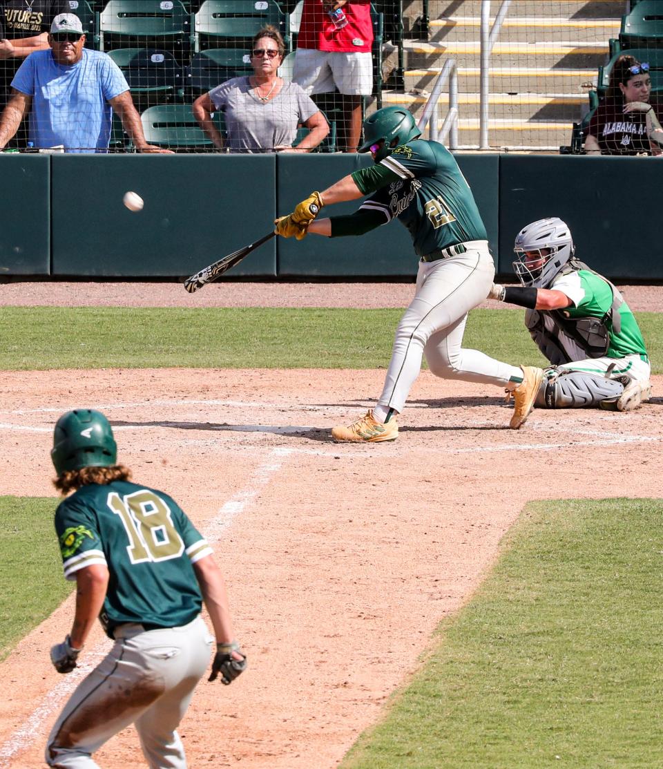 Action from a state semifinal baseball game between Island Coast and Suwannee. The games were held at Hammond Stadium in Fort Myers, May 23, 2022.