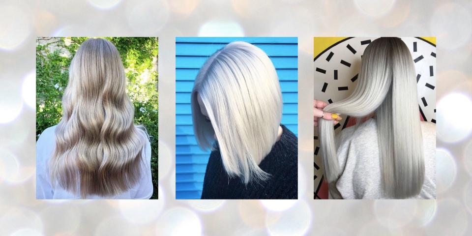 <p>Silver is one of those hair colour trends that always seems slightly too avant-garde to actually pull off IRL. Coined 'grandma chic' it kicked off a couple years back (Billie Eilish we're looking at you) and has been one of our most loved colours ever since. </p><p>A quick browse of the hashtag silver hair will confirm that silver hair is very much still in. Sure, it's a bit risky, but there are actually a tonne of different tones and variations of the shade that you can try. If your hair is already bleached blonde, for example, transitioning to a silvery hue will not be hard or that scary. </p><p>Darker greys are more suited to those who are naturally brunette, but keep in mind, you'll still have to lighten your hair if it's naturally dark. When it comes to caring for your new colour, you should treat it like you would if it were platinum blonde. </p><p>Purple shampoos are your best friend. Utilise them as much as possible because they will neutralise the warm, brassy tones and leave your strands a cool silver.</p><p>So, which salon should you visit to ensure that your strands go silver and not some other weird tone? <a href="https://www.instagram.com/bleachlondon/?hl=en" rel="nofollow noopener" target="_blank" data-ylk="slk:Bleach London;elm:context_link;itc:0;sec:content-canvas" class="link ">Bleach London</a>, <a href="https://www.crabsalad.salon/" rel="nofollow noopener" target="_blank" data-ylk="slk:Crab Salon;elm:context_link;itc:0;sec:content-canvas" class="link ">Crab Salon</a> and <a href="https://www.instagram.com/notanothersalon/" rel="nofollow noopener" target="_blank" data-ylk="slk:Not Another Salon;elm:context_link;itc:0;sec:content-canvas" class="link ">Not Another Salon</a>, take the top spot for nailing the silver shade every Singe. Time. We suggest booking your spot ASAP because these guys really are the very best in the biz. Sold? </p><p>From silver blondes to shimmering greys, scroll through these dreamy metallic hair hues that will provide you with all the inspo you need to make the move... </p>