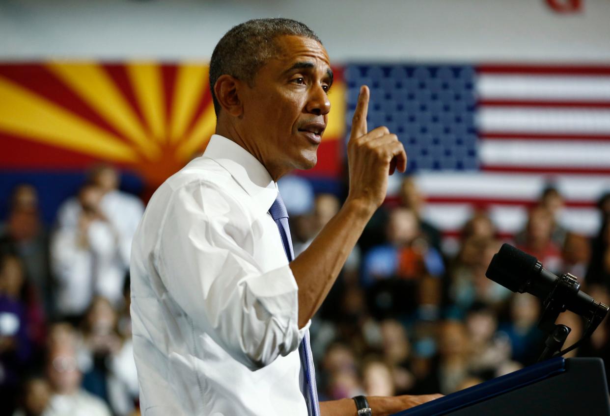 Jan. 2015: President Barack Obama talked about the nation's housing recovery and unveiled a new plan to boost homeownership during a speech at Central High School on Thursday, Jan. 8, 2015, in Phoenix.