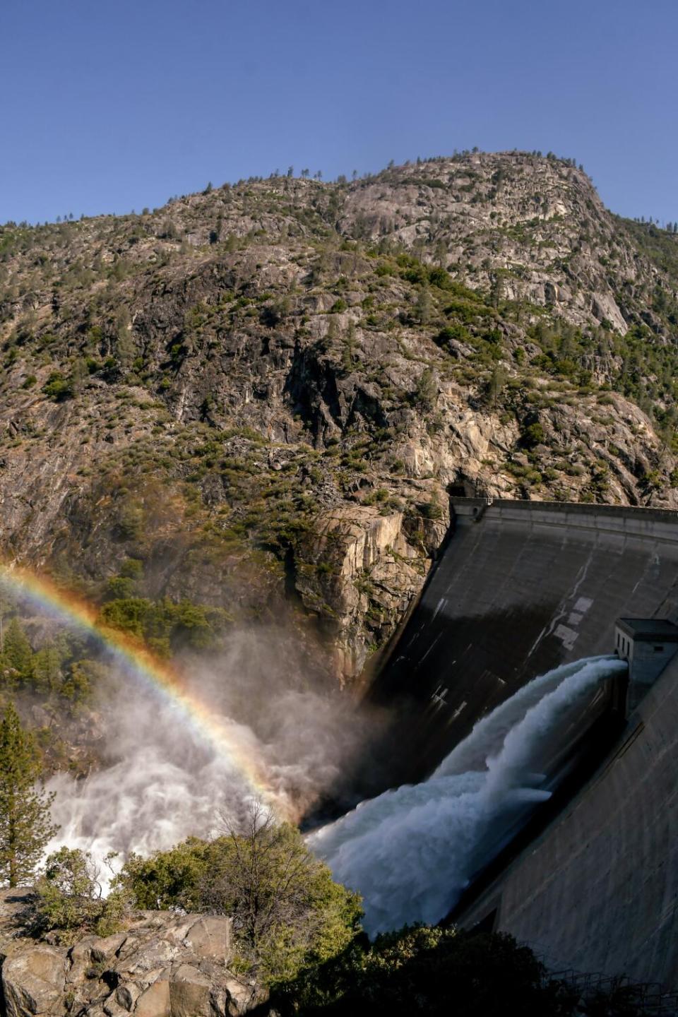 From the Hetch Hetchy Valley's O'Shaughnessy Dam, the Tuolumne River flows into the San Joaquin Valley.