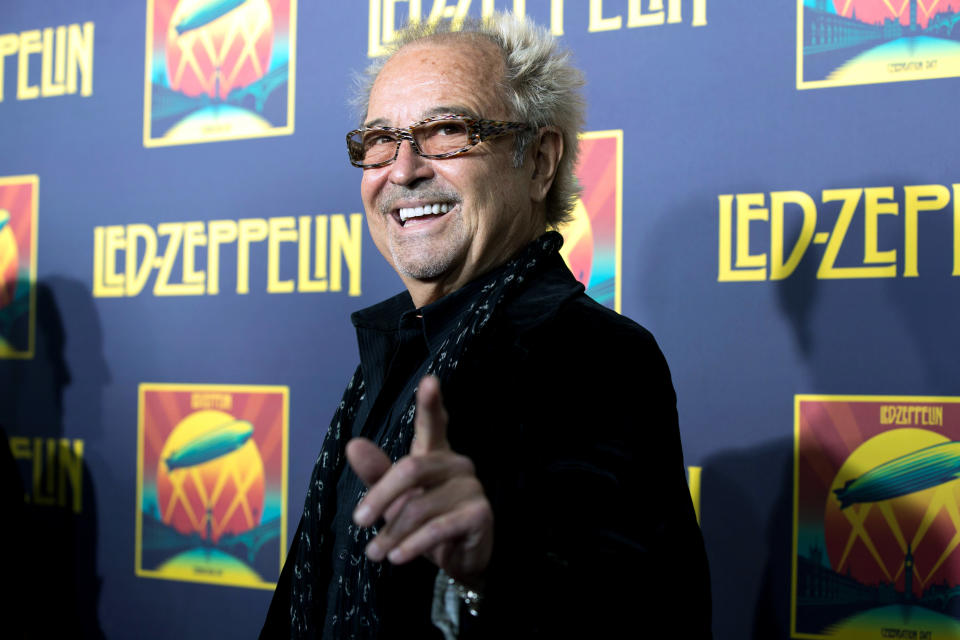 Mick Jones attends the "Led Zeppelin: Celebration Day" premiere at the Ziegfeld Theater on Tuesday, Oct. 9, 2012 in New York. (Photo by Dario Cantatore/Invision/AP)