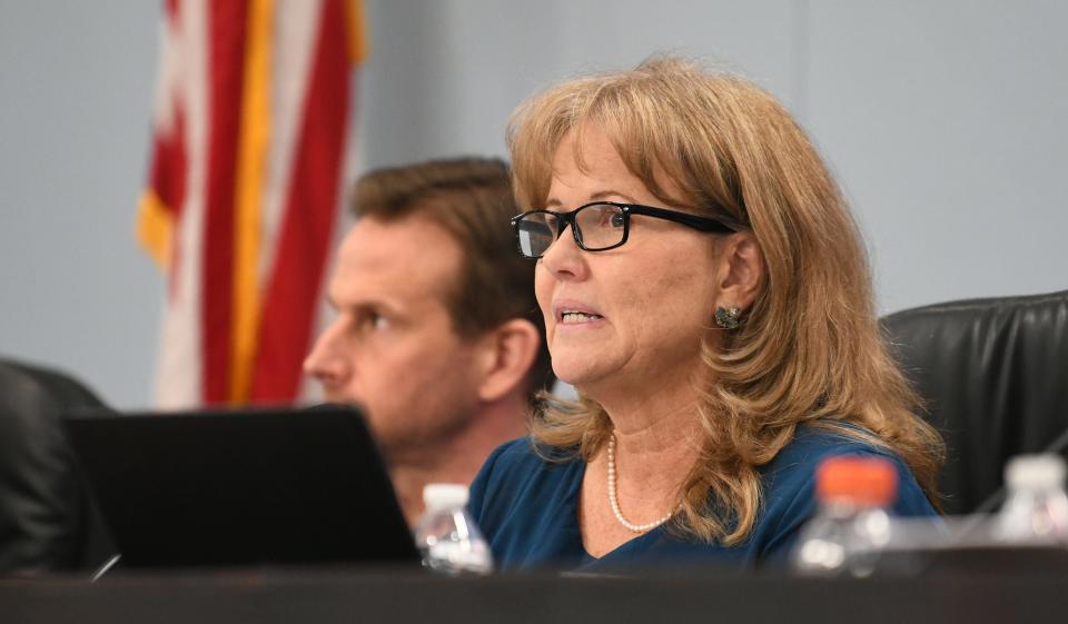 Commissioners John Tobia and Rita Pritchett at the February 20, 2024 meeting of the Brevard County Board of County Commissioners in Viera.