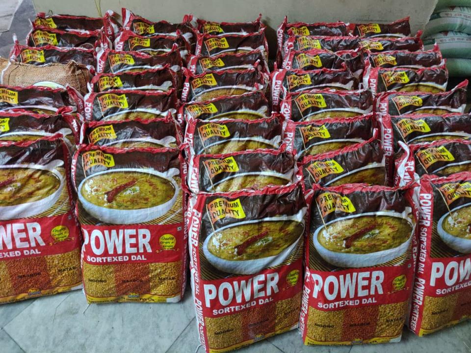 Dal offered as a part of ration kit by Mission Aamra