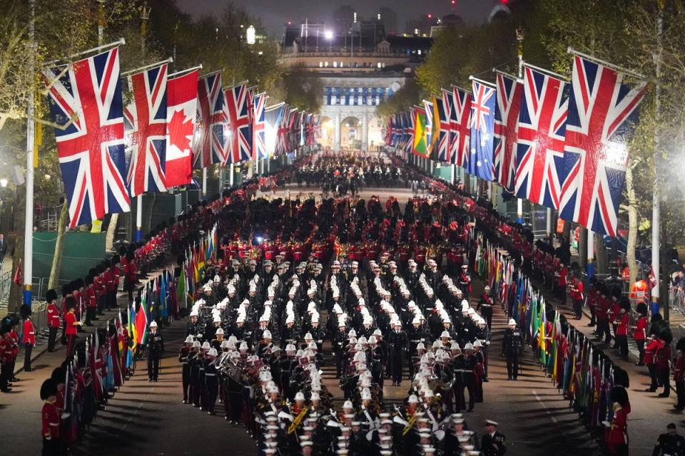 Night rehearsals for the coronation took place this week (PA Wire)